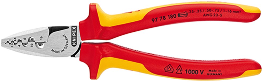 Knipex krimptang voor adereindhulzen vde 9778180