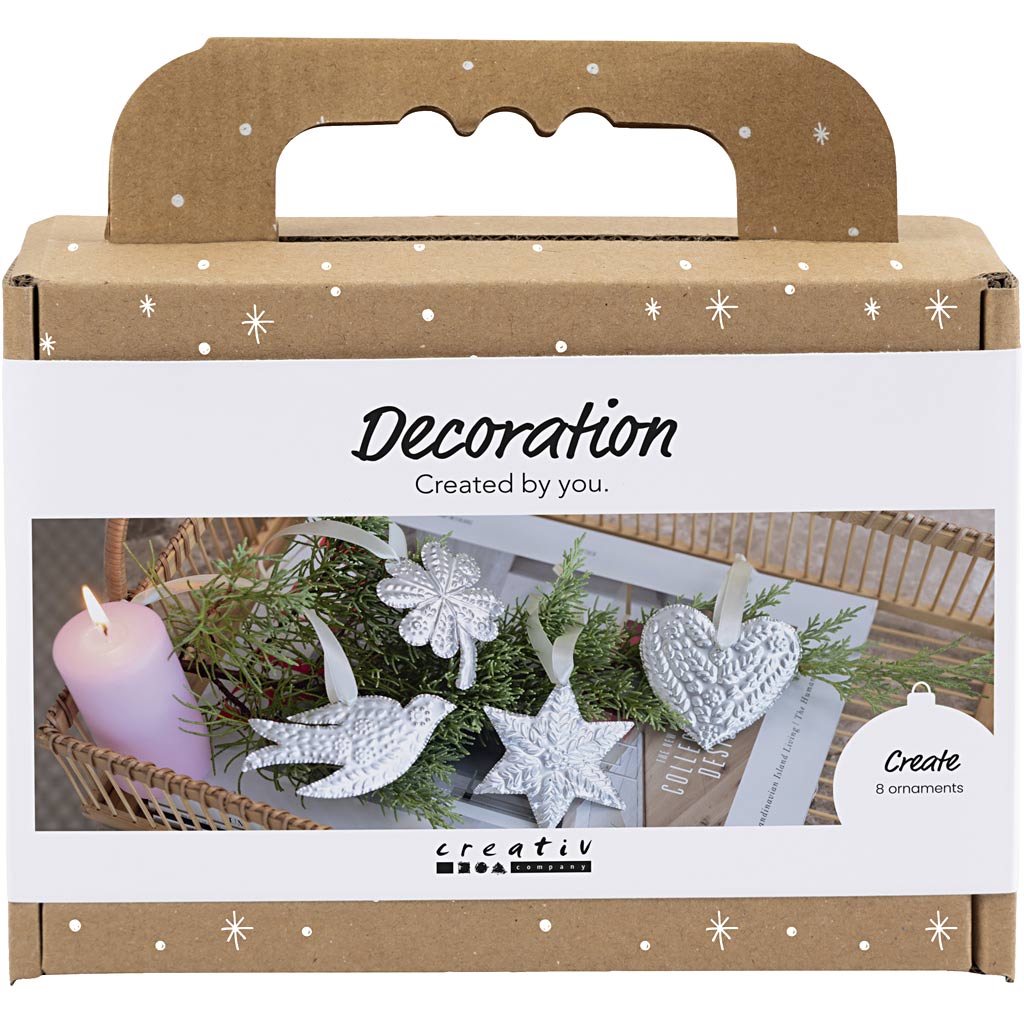 Mini set hobby Creative Company, decorazione natalizia, metallo argentato, 1 scatola