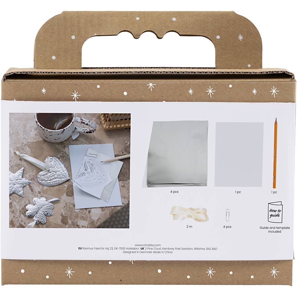 Mini set hobby Creative Company, decorazione natalizia, metallo argentato, 1 scatola