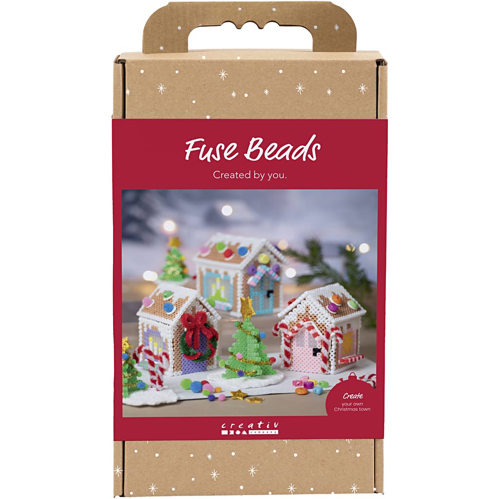 Creativ company hobby set cuentas para planchar, Casa navideña, varios colores, 1 caja