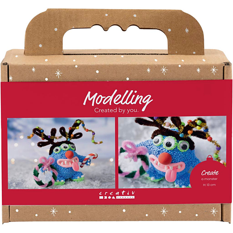 Mini set hobby per scultura Creativ Company, mostro renna, vari colori, 1 scatola