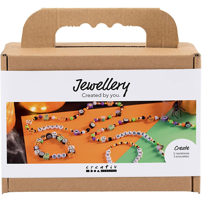 Mini set hobby di Creativ Company, gioielli, collane e braccialetti, colori di Halloween, 1 scatola