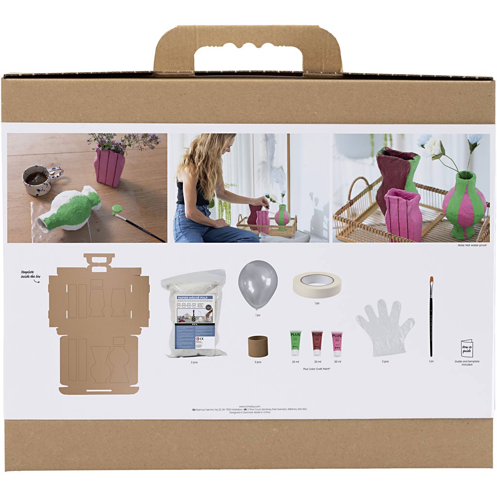 Creativ company maxi set de modelismo, jarrones de papel maché, varios colores, 1 caja