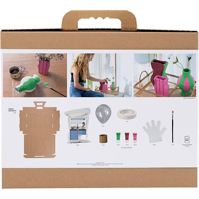 Set hobby modellismo maxi azienda Creativ Company, vasi in cartapesta, vari colori, 1 scatola