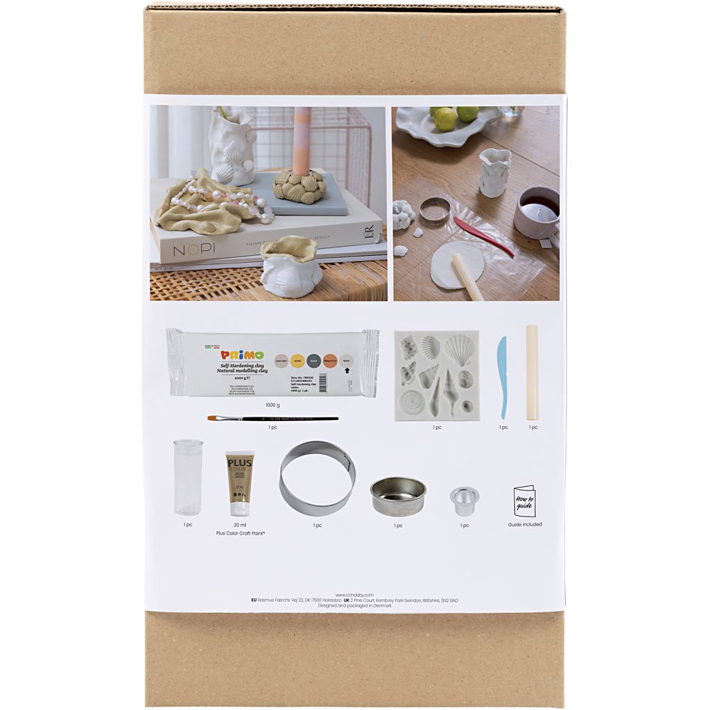 Creativ company set de modelismo, jarrones y candelabros, beige, marfil, blanquecino, 1 caja