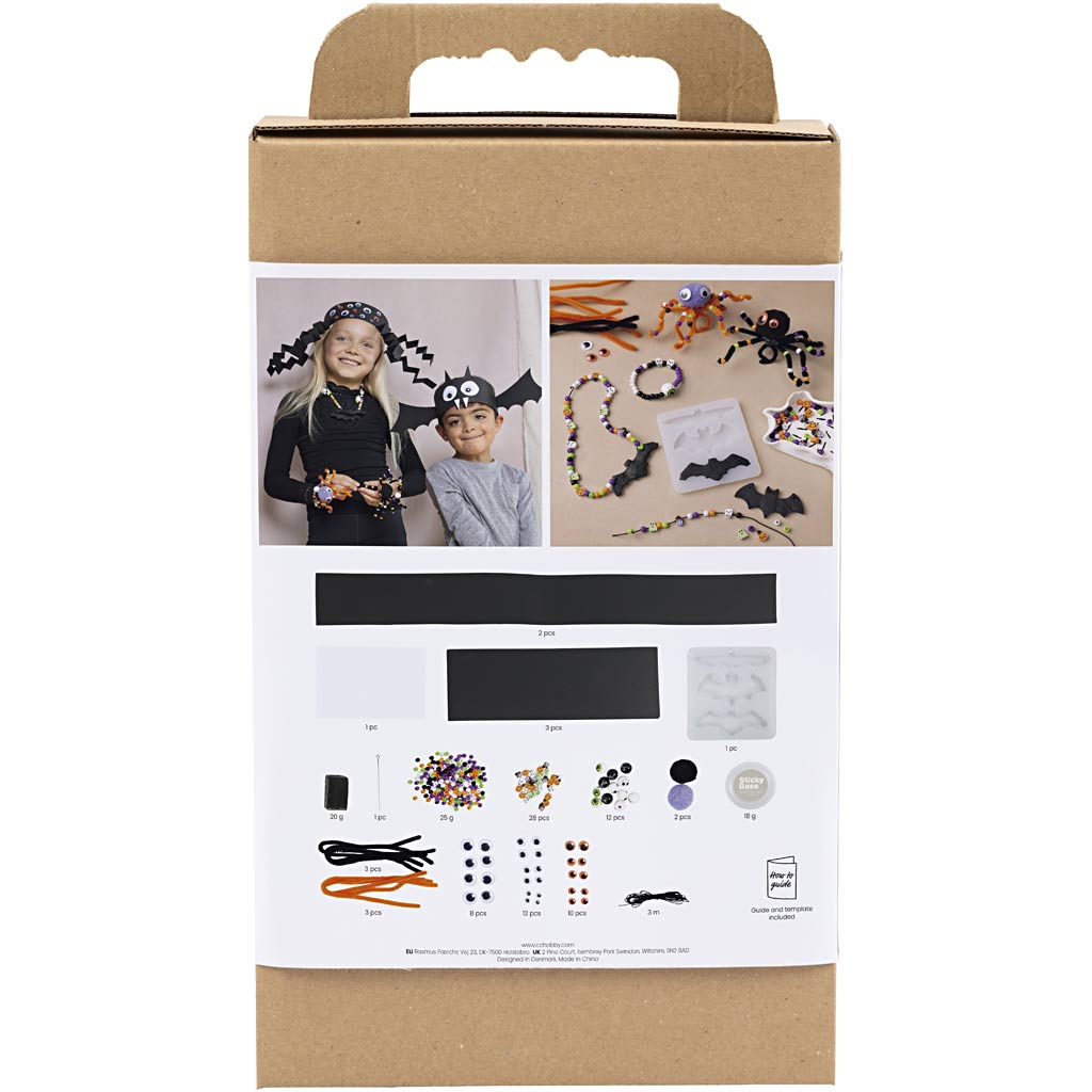 Set hobby Creativ Company accessori, costumi e gioielli spettrali, colori di Halloween, 1 scatola