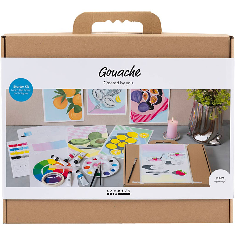 Creativ Company Starter Hobby Set Gouache, Pinturas, Varios Colores, 1 Caja