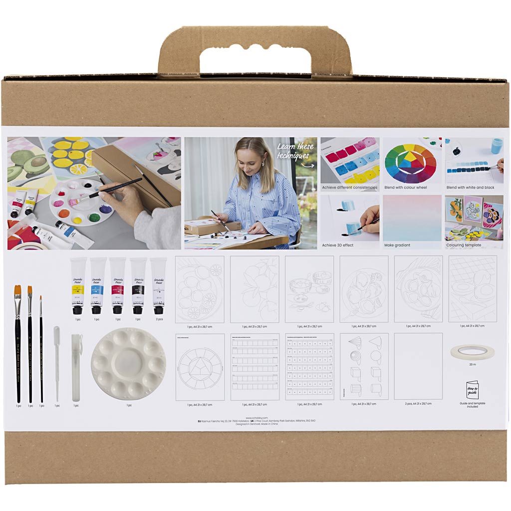 Creativ Company Starter Hobby Set Gouache, Pinturas, Varios Colores, 1 Caja