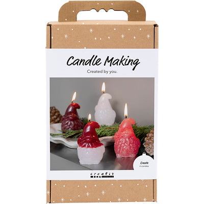 Creativ company hobby set fabricación de velas, Papá Noel, transparente mate, rojo, 1 caja