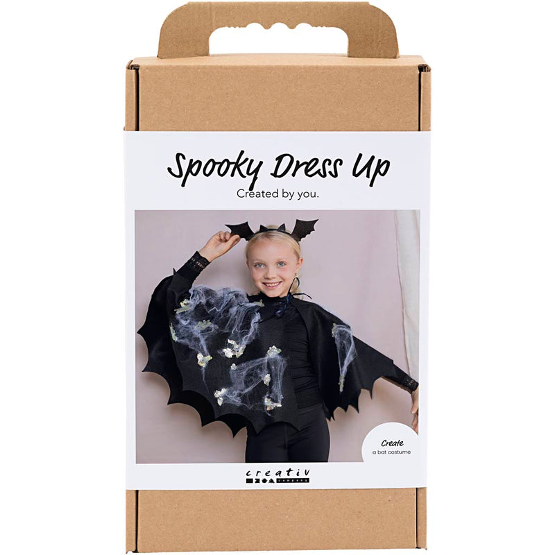 Set hobby della Creativ Company costumi inquietanti, mantello da pipistrello e fascia per capelli, nero, glitter nero, 1 scatola