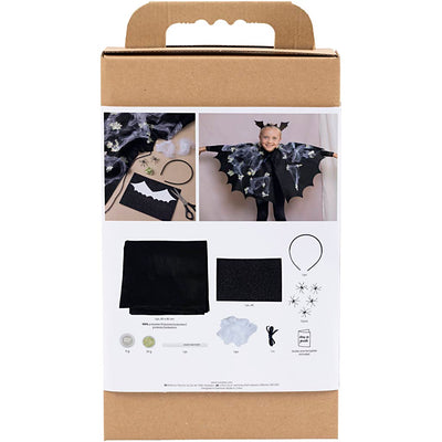 Set hobby della Creativ Company costumi inquietanti, mantello da pipistrello e fascia per capelli, nero, glitter nero, 1 scatola
