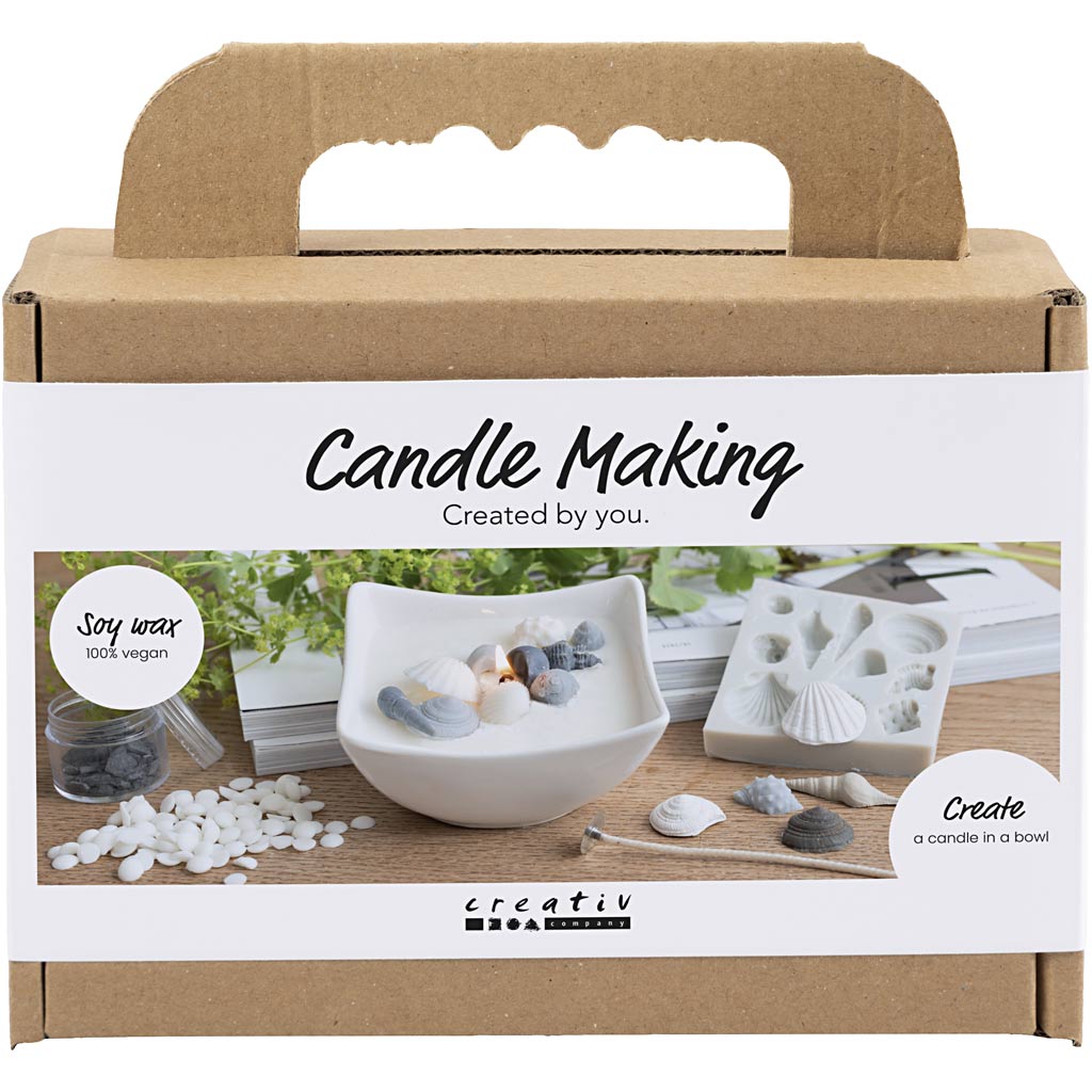 Mini set hobby per candele Creativ Company, conchiglie, grigio, bianco sporco, 1 scatola