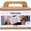 Mini set hobby per ricamo Creativ Company, borsa per trucchi, crema, 1 scatola