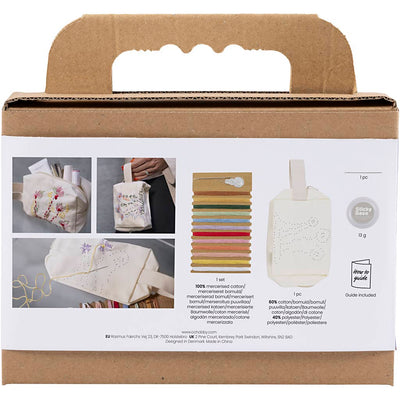 Mini set hobby per ricamo Creativ Company, borsa per trucchi, crema, 1 scatola