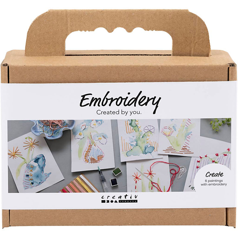 Mini set hobby ricamo Creativ Company, quadri con ricami, vari colori, 1 scatola