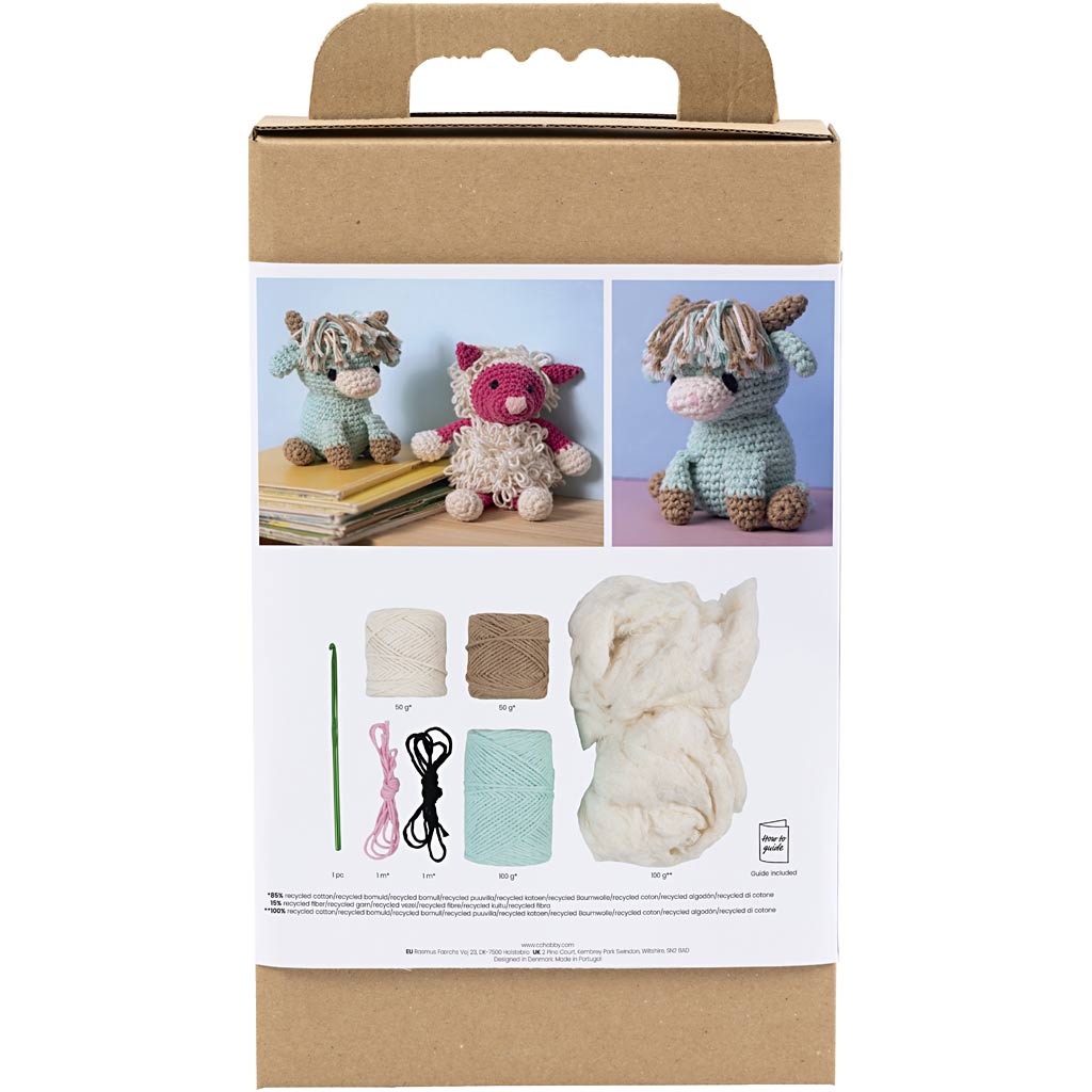 Creativ company hobby set amigurumi, vaca, beige, menta, 1 caja