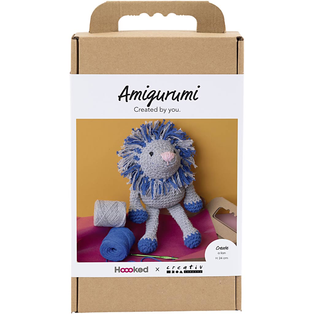 Set hobby Creativ Company amigurumi, leone, blu navy, grigio chiaro, 1 scatola