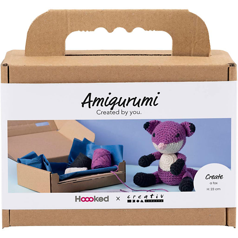 Set hobby Creative Company amigurumi, volpe, nero, prugna, 1 scatola