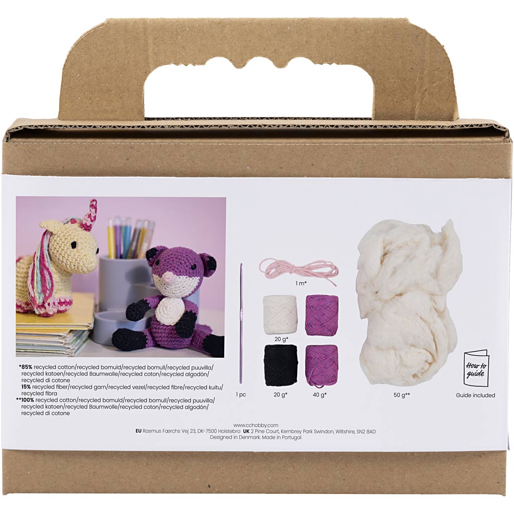 Set hobby Creative Company amigurumi, volpe, nero, prugna, 1 scatola