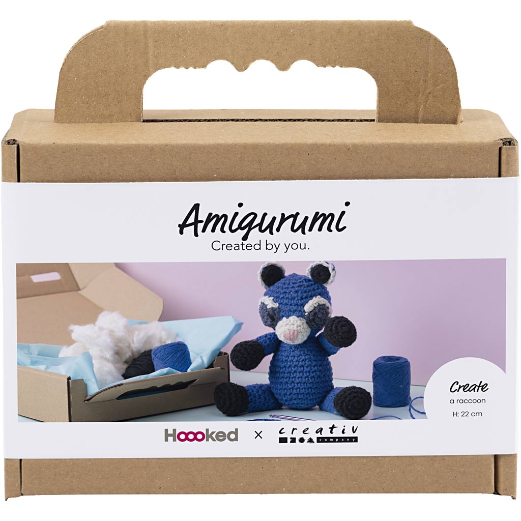 Set hobby Creativ Company amigurumi, procione, nero, blu, 1 scatola