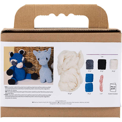 Set hobby Creativ Company amigurumi, procione, nero, blu, 1 scatola