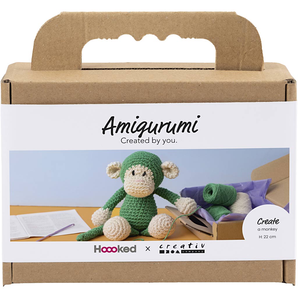 Creativ company hobby set amigurumi, mono, verde, blanquecino, 1 caja