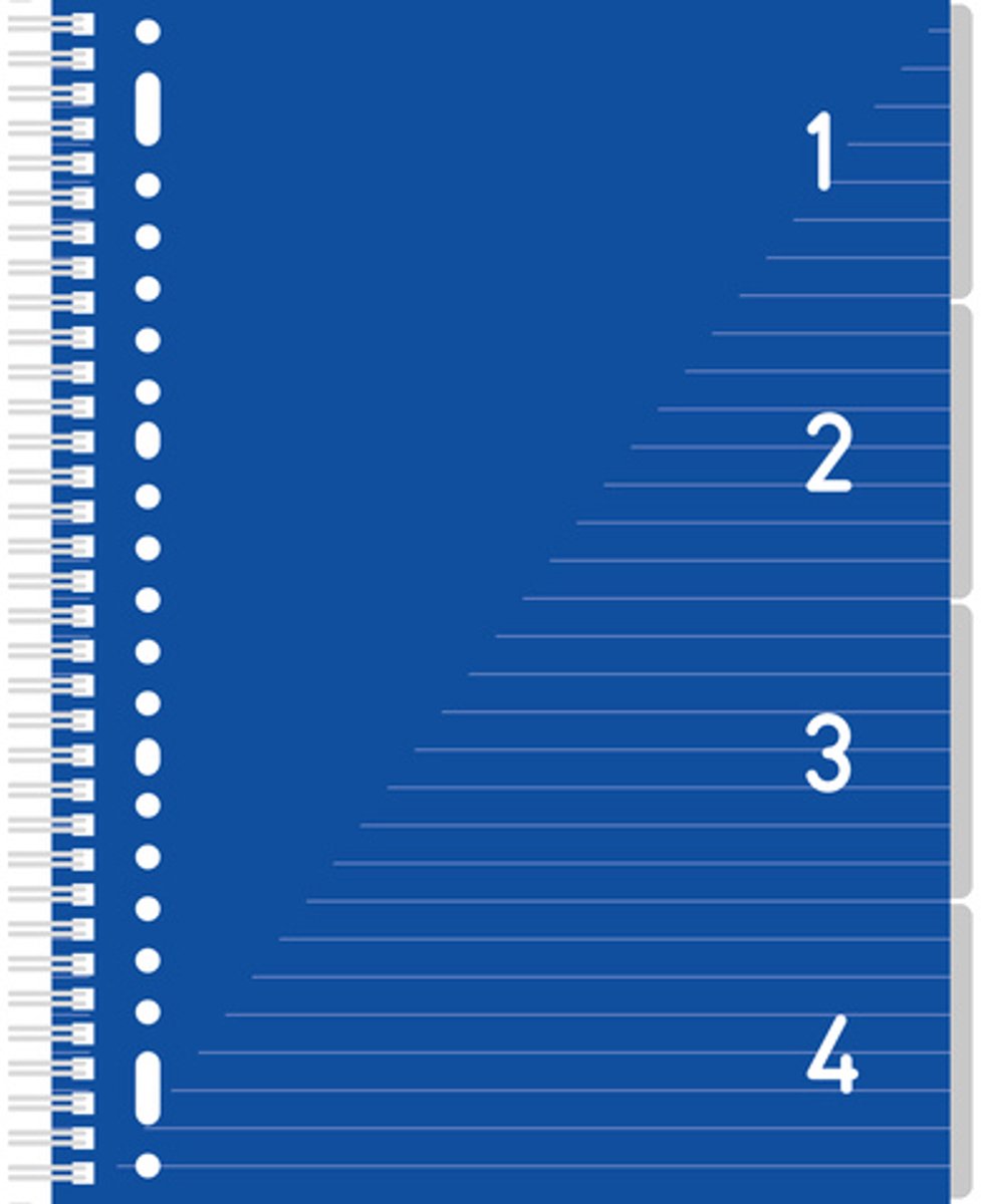Blocco Kangaro 4 in 1 - a4 - linea - 200 pagine - 80 grammi - blu - k-58381