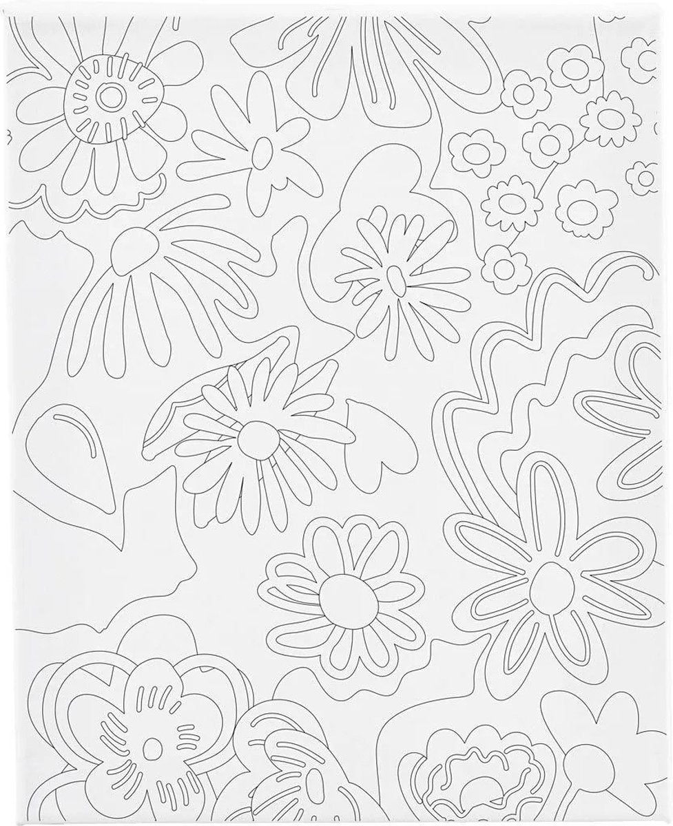 Creativ company schildercanvas met print bloemen - 24x30cm