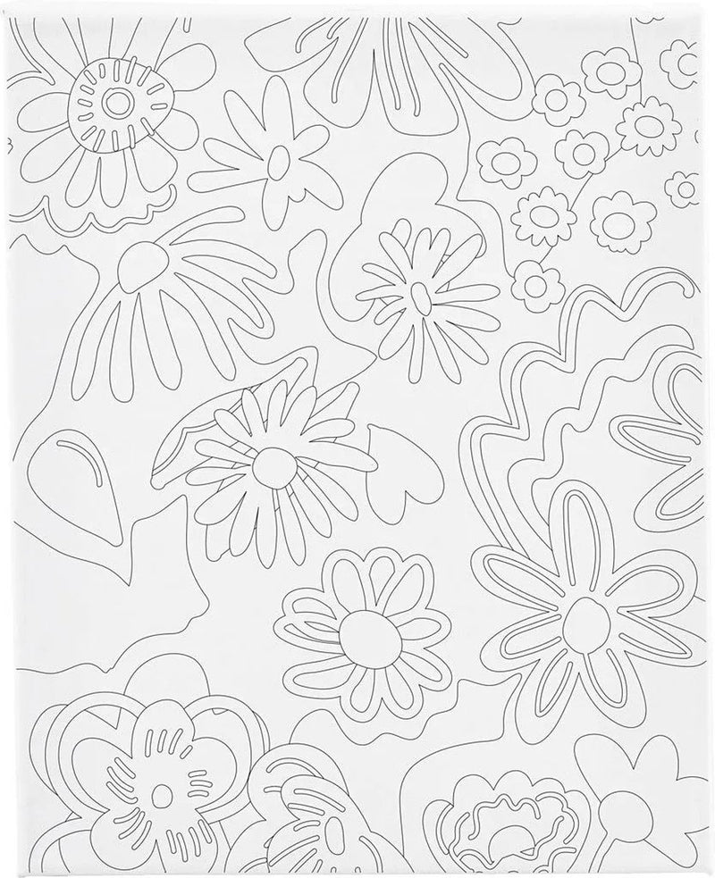 Creativ company schildercanvas met print bloemen - 24x30cm