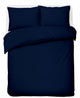 Silenzio. copripiumino living hush living percalle - 100% cotone - 200tc - extra fresco e fresco - resistente e durevole - 240x220+20 cm - 2 federe x 60x70 cm - con anelli di montaggio - blu scuro