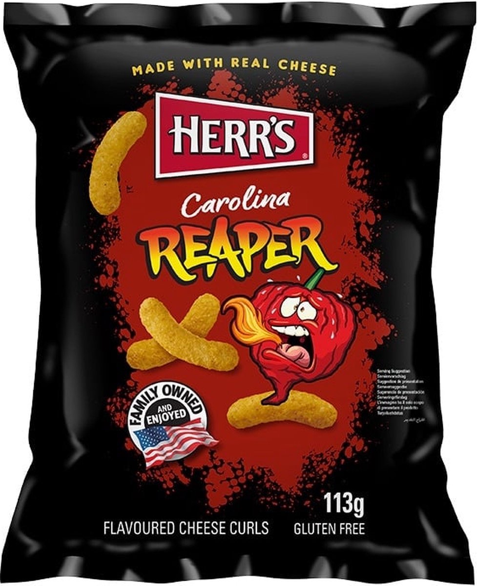 Herr's carolina reaper curls- 12 x 113gr - voordeelverpakking