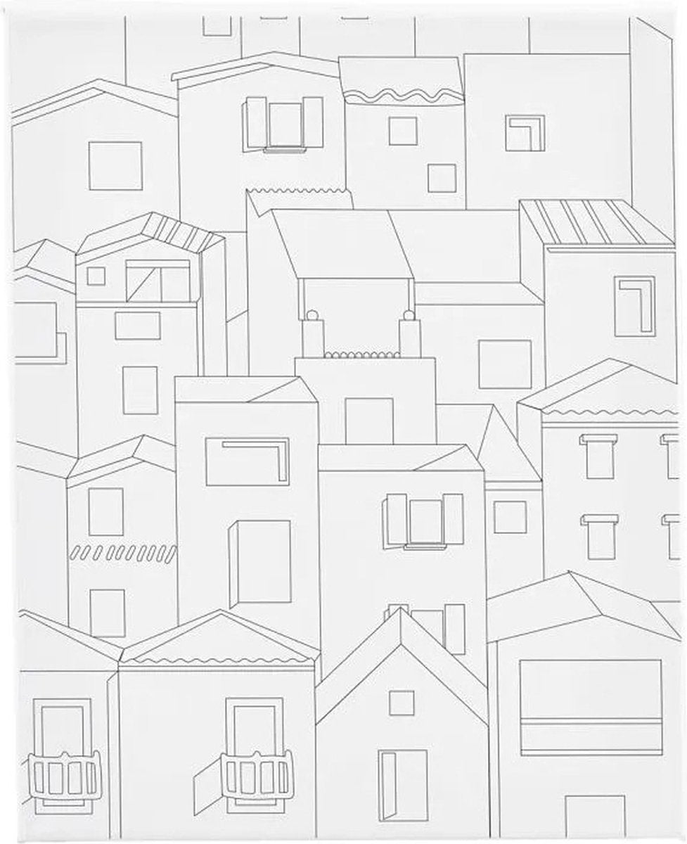 Creativ company lienzo para pintar con impresión, ciudad, d: 1,6 cm, medidas 24x30 cm, 360 gr, 1 pieza