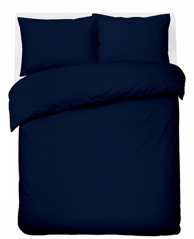 Hush. living hush living - dekbedovertrek percale 100% katoen - 200tc - extra fris en koel - sterk en slijtvast - 200x220+20cm - 2 x 60x70cm kussenslopen - met bevestigingslusjes - navy
