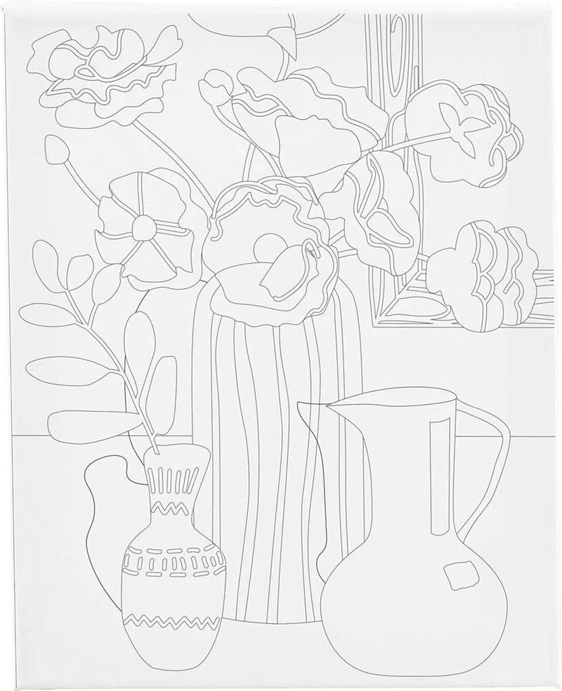 Creativ company schildercanvas met print stilleven met bloemen 24x30 cm