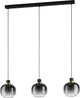 Eglo oilella hanglamp - e27 - 95 cm - smoke glas - zwart geelkoper
