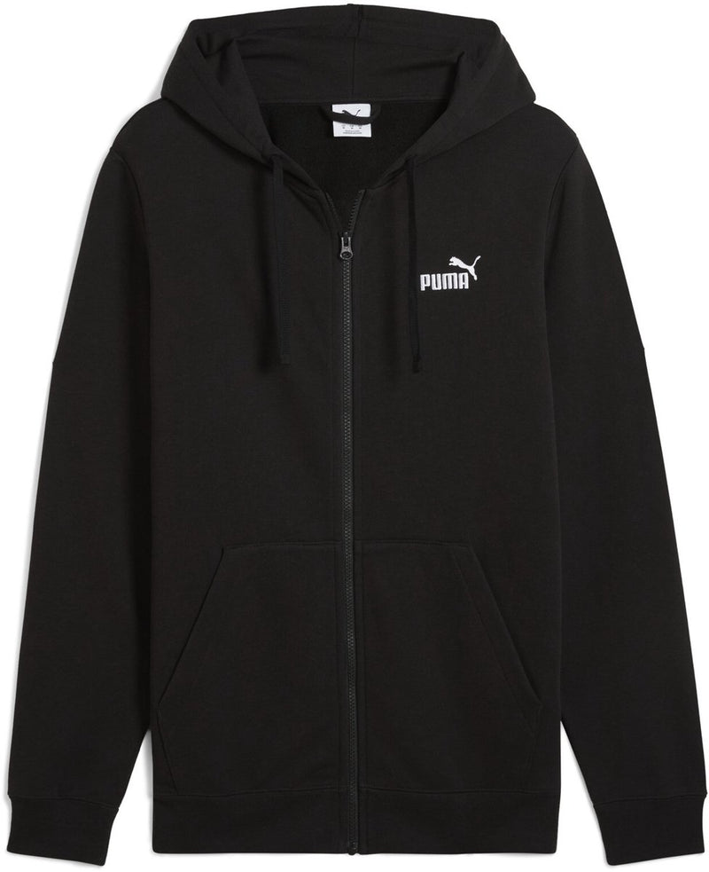 Puma ess n. 1 maglione da uomo con cappuccio e zip intera con logo - nero