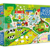 Libro y rompecabezas en la granja