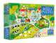 Libro y rompecabezas en la granja