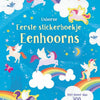 Libro centrale con il primo libro di adesivi con unicorni