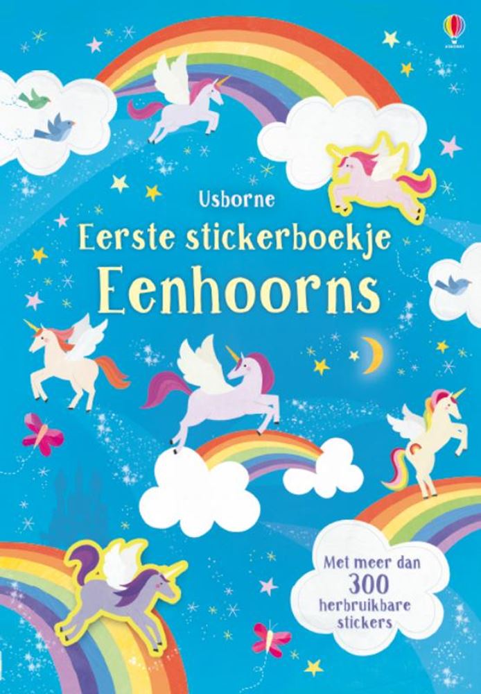 Libro centrale con il primo libro di adesivi con unicorni