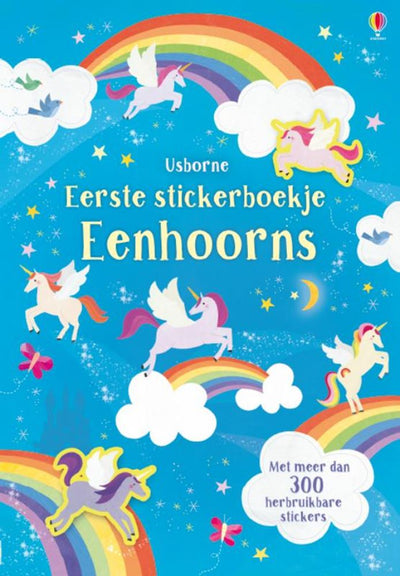 Libro centrale con il primo libro di adesivi con unicorni