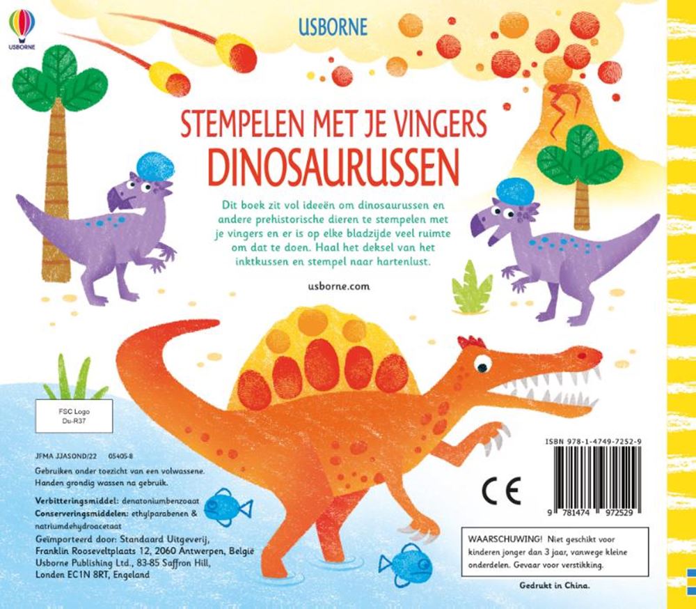 Estampando con los dedos - dinosaurios