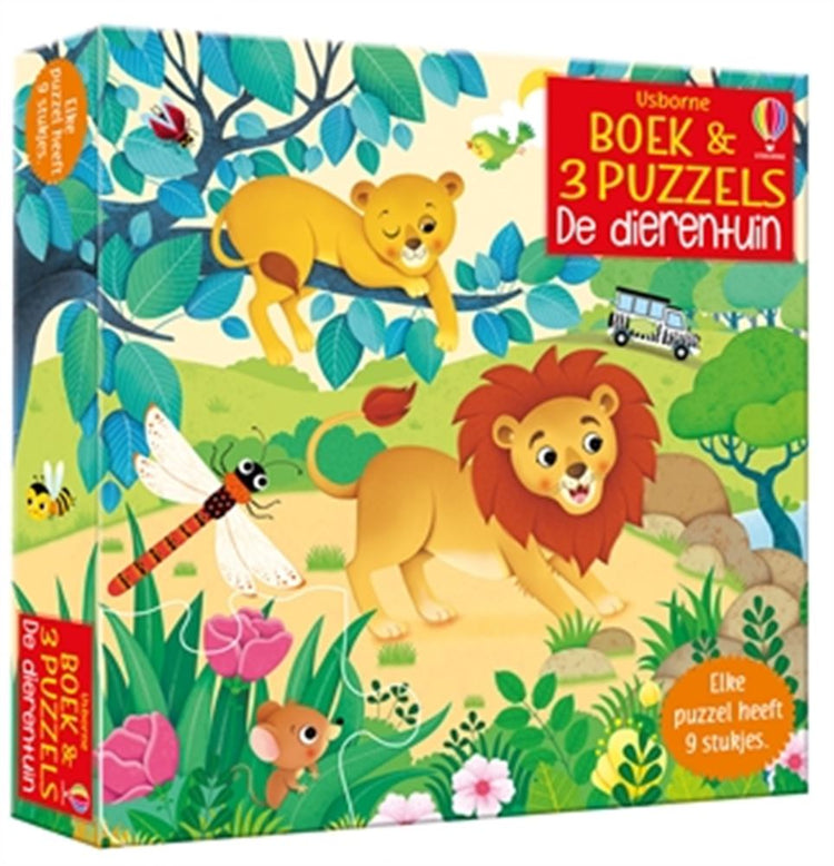 Libro con 3 puzzle, lo zoo. 3+