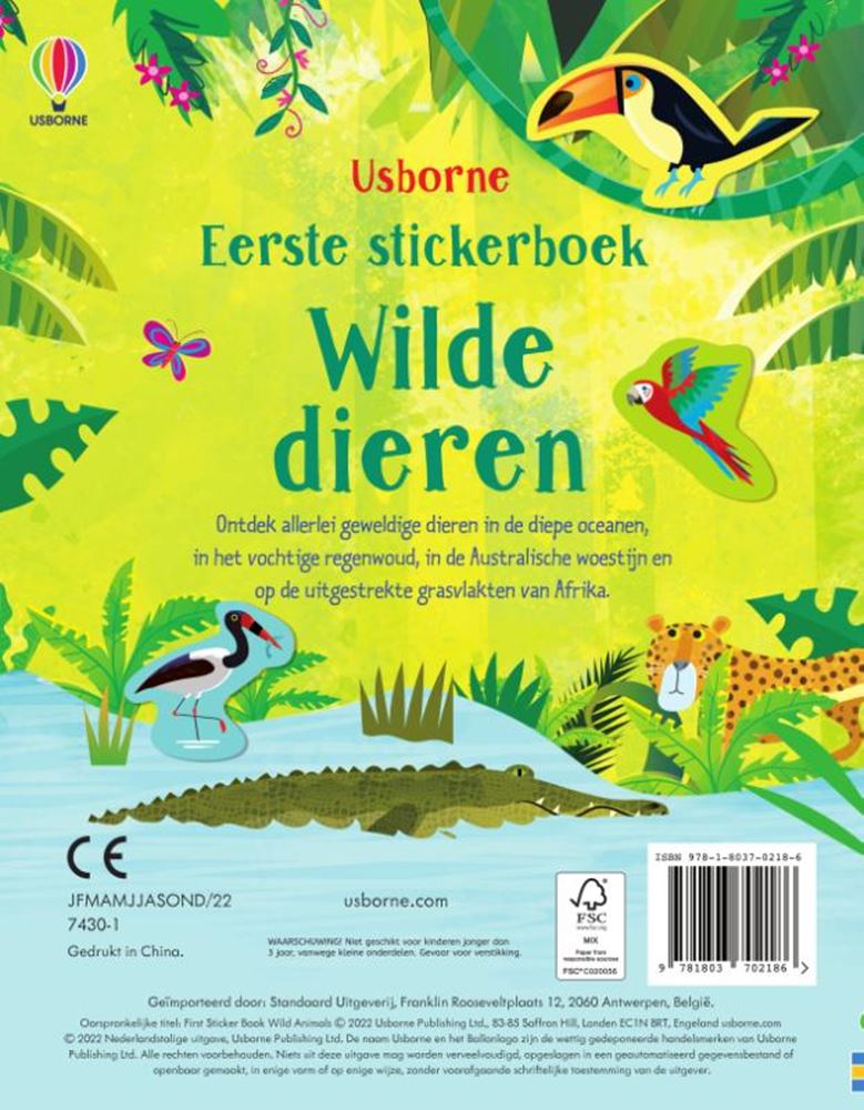Eerste stickerboek: wilde dieren. 4+
