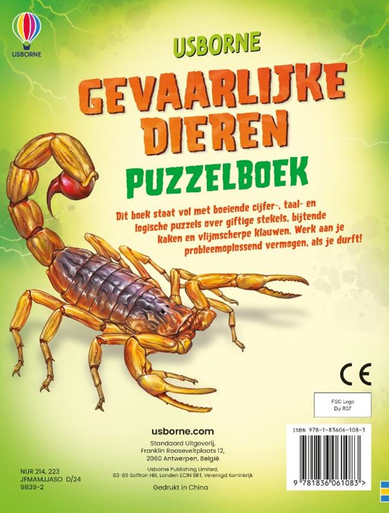 Libro de rompecabezas: animales peligrosos. 7+