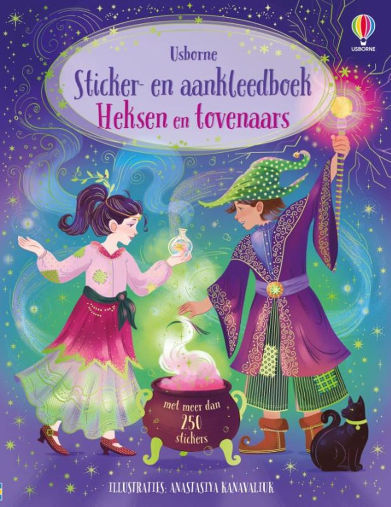 Libro di adesivi: streghe e maghi 3+