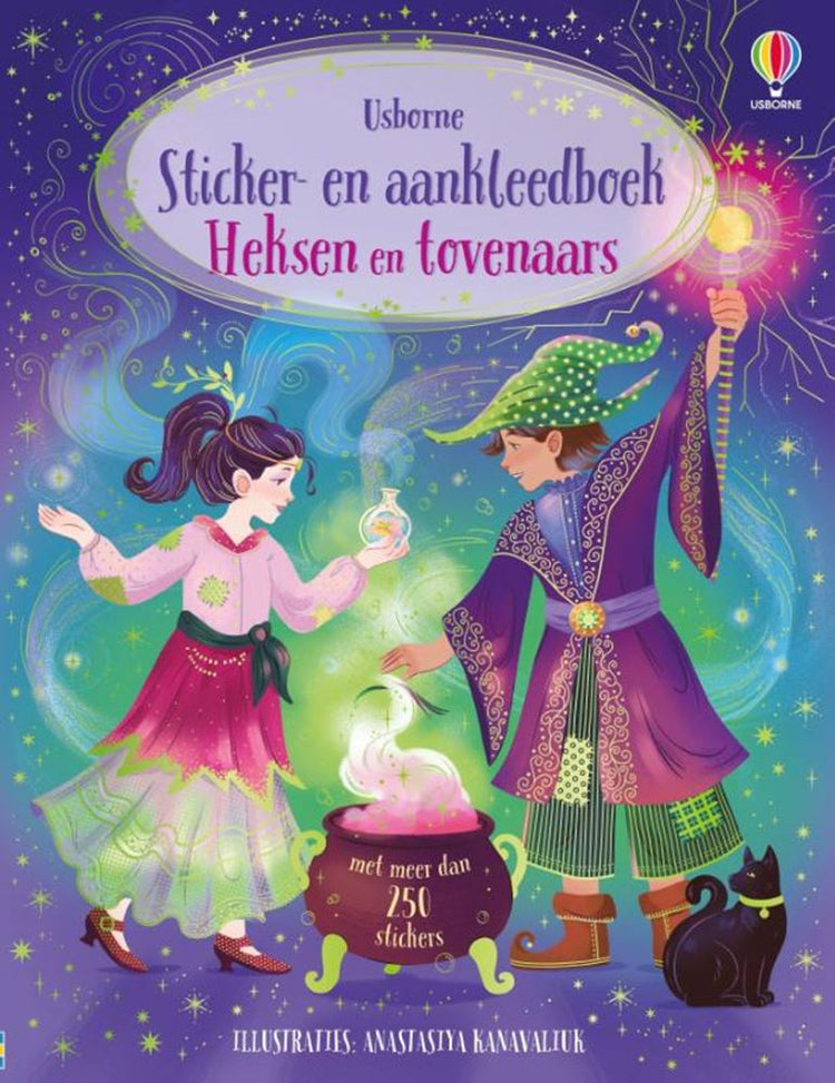 Libro di adesivi: streghe e maghi 3+