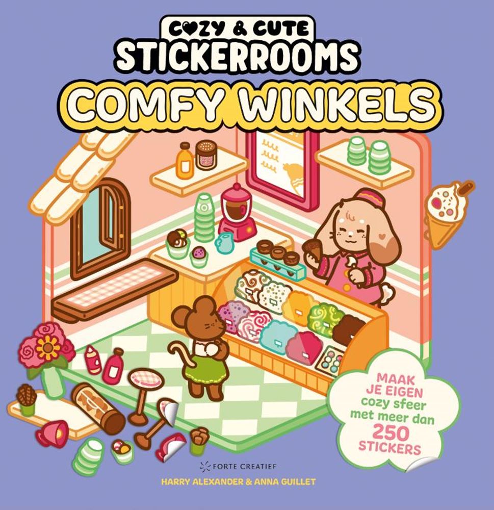 Acogedores libros de pegatinas, tiendas cómodas.