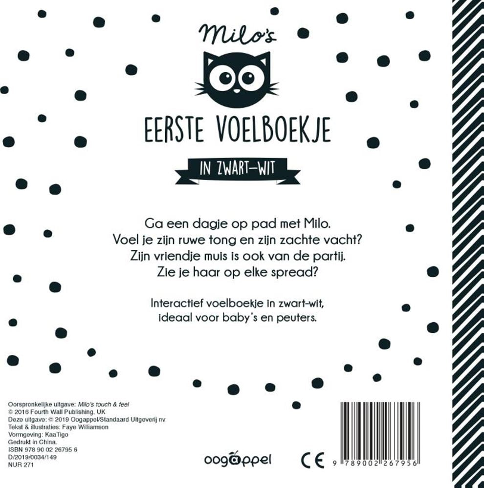 El primer folleto táctil de Milo de la editorial WPG en blanco y negro