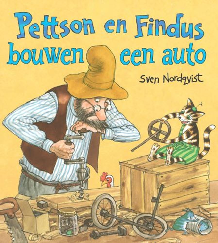 Pettson y Findus construyen un coche.